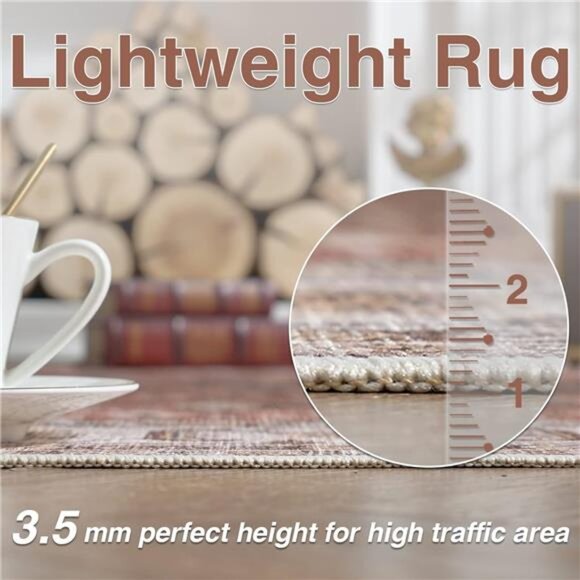 Area Rug Entryway Rug Brick Red Area Rug Kitchen Floor Cover Foldable Thin Rug - Picture 4 of 7